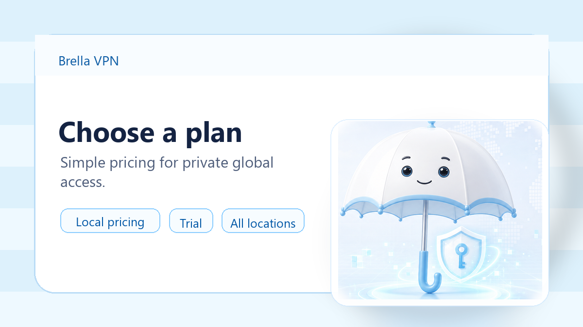 Brella VPN plans illustration